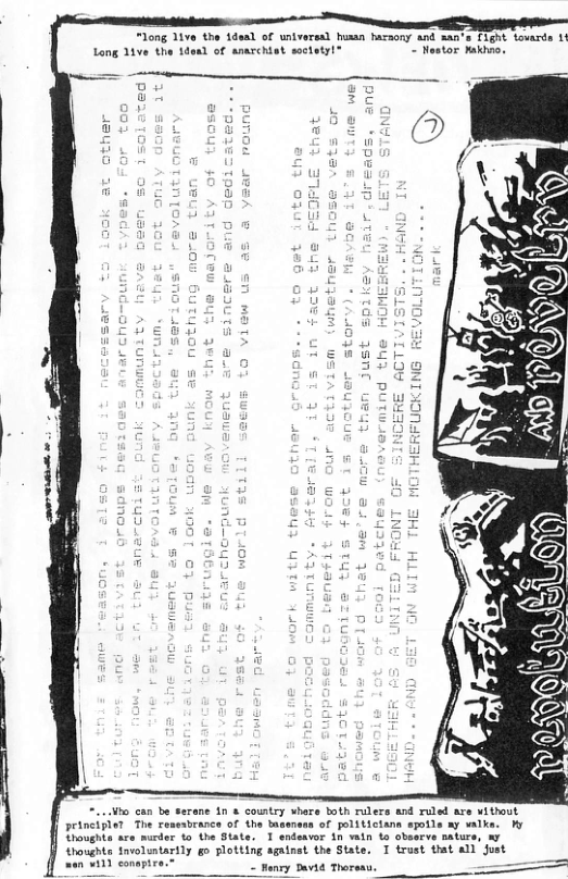 "long 11ve the 1deal Long 1ive the 1dend of anarchiat sectaty!® ~Nestor Kakhio.  p— ——  “...ih can be serane 1n & cowntry whars bolh rulers and ruled are without principiol The resesbrance of the tasenass of politiciann spoile ay walks. Ky T endeavor 10 vain to obaseve saturs, ny 1y go plotting agatast the State. T trust that all fust  - Wenry David Thoreau.  